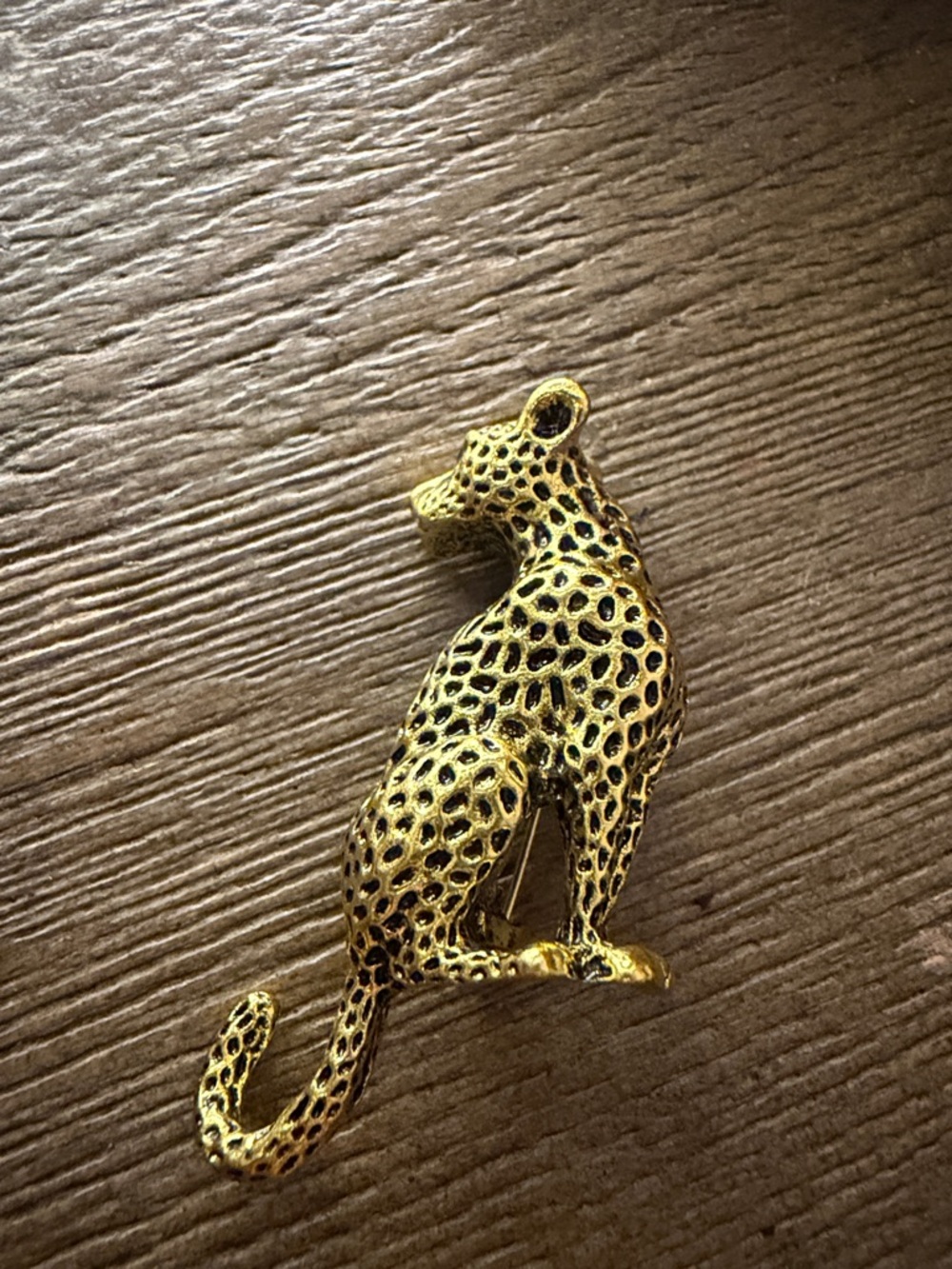 Gold Leopard Brooch Pin
